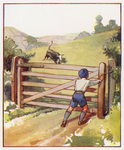 Kommandoer: Lukk porten raskt (fargelitografi) av English School