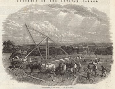 Beginn des Crystal Palace in Sydenham von English School