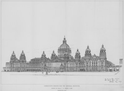 Konkurransedyktige design for Imperial Institute (gravering) av English School