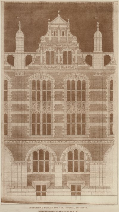 Konkurransedyktige design for Imperial Institute (gravering) av English School