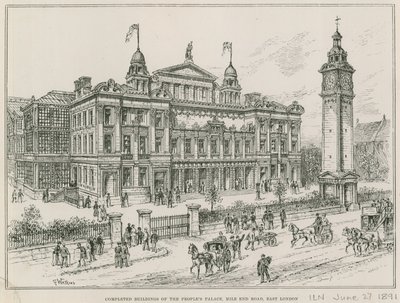 Fullførte bygninger av Peoples Palace, Mile End Road, East London av English School