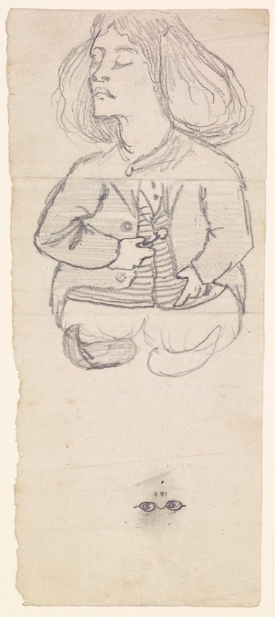 Kompositzeichnung einer Schönheit / Eine viktorianische Frau in Unterwäsche von English School