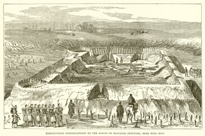 Konfødererte festningsverk nord for Manassas Junction, nær Bull Run av English School