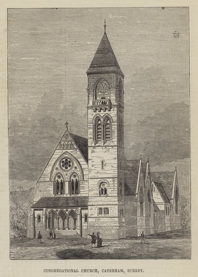 Congregational Church, Caterham, Surrey (gravering) av English School