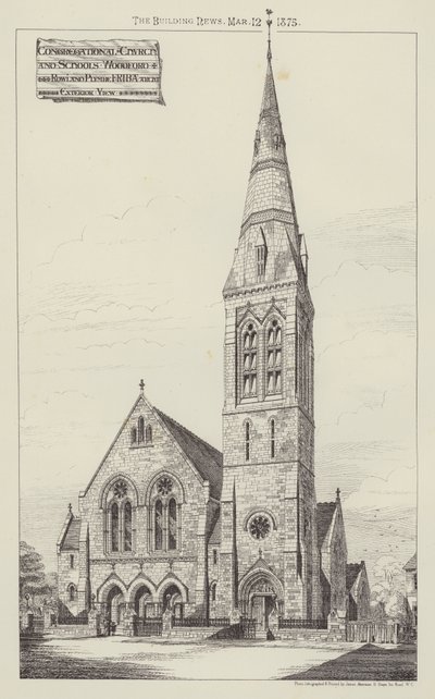 Congregational Church and Schools, Woodford (gravering) av English School