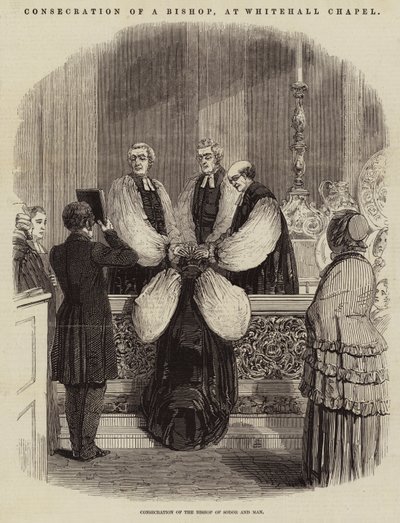 Innvielse av en biskop, ved Whitehall Chapel (gravering) av English School