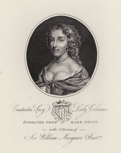 Constantia Lucy, Lady Colerane (gravering) av English School