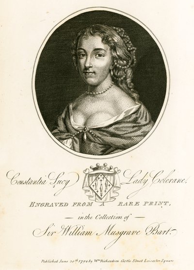 Constantia Lucy, Lady Colerane av English School