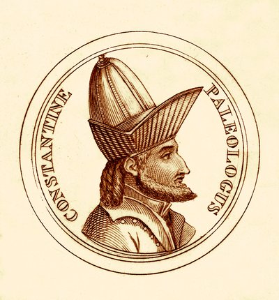 Constantine Paleologus, illustrasjon fra The Universal Historical Dictionary av George Crabb, utgitt 1825 (digitalt forbedret bilde) av English School
