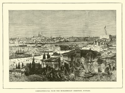Konstantinopel, fra den muhammedanske kirkegården, Scutari av English School