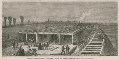 Konstruerer betongvollen over Plaistow-myrene av English School