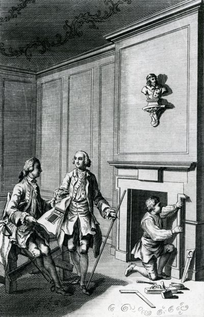 Konstruksjon av et skorsteinsbryst (gravering) av English School