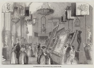 Conversazione, i Egyptian-Hall, Mansion House (gravering) av English School