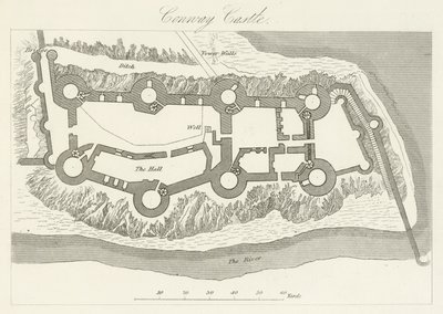 Conway Castle (gravering) av English School