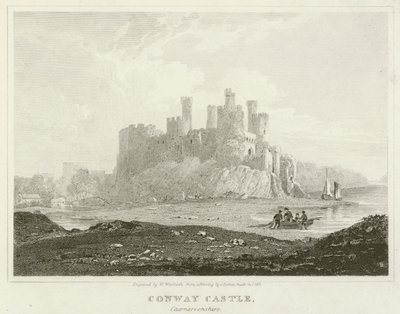 Conway Castle, Caernarvonshire (gravering) av English School