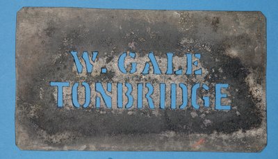Kobbersjablon av W. Gale, Tonbridge (kobber) av English School