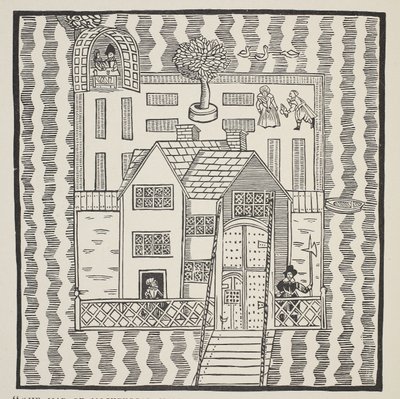 Kopi av kartet over Mockbeggar Hall, med hans situasjon i det romslige landet kalt hvor som helst, ca. 1633, fra Ballad of Roxborough av English School