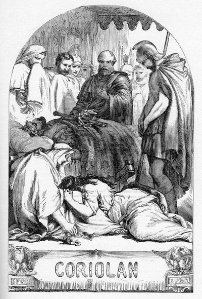 Coriolan (Coriolanus) - Illustrasjon i "" Completes de William Shakespeare"" 1866 - Illustrasjonene og den generelle formen til denne utgaven er lånt fra Cassells illustrerte Shakespeare, utgitt i London av English School