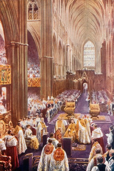 Kroningsseremoni i Westminster Abbey av English School