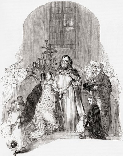 Kroningen av Henrik IV, fra Old England: A Pictorial Museum, publisert 1847 av English School