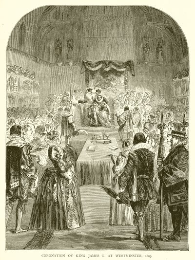 Kroningen av kong James I i Westminster, 1603 av English School