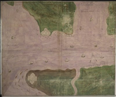 Cotton Augustus I.i f.56 Plan of Orwell Haven av Richard Lee av English School