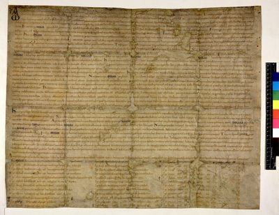 Bomull Augustus ii. 38 f.1 Restitution of Liberty til Abingdon, 993 (blekk på vellum) av English School
