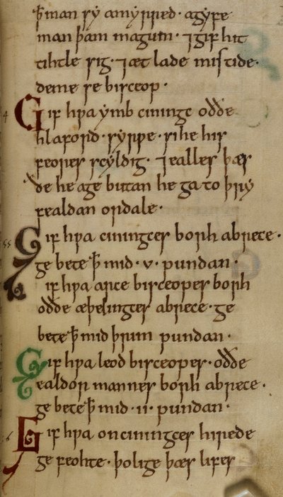 Cotton Nero A. I. f.33 Law-code of King Cnut (vellum) av English School