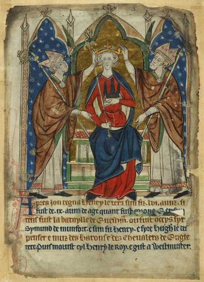 Cotton Vitellius A. XIII, f.6, Kroning av Henrik III, fra 