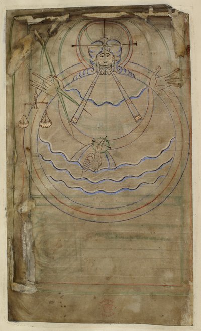 Cotton ms tiberius c vi f007v Diagrammatisk representasjon av skapelsen, illustrasjon fra 