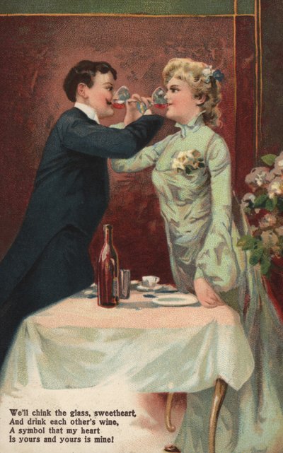 Par klirrende briller (farge litho) av English School