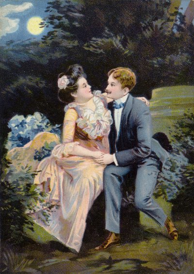 Par sitter i måneskinnet av English School