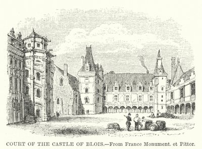 Borggården til Blois-slottet (gravering) av English School