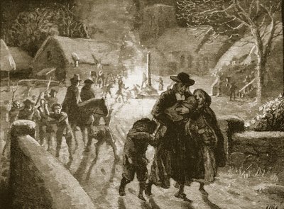Pakter som kaster ut en episkopalsk prest, illustrasjon fra Cassells Illustrated History of England (sepiafoto) av English School