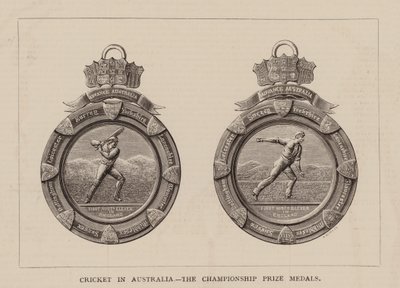 Cricket i Australia, mesterskapspremiemedaljene (gravering) av English School