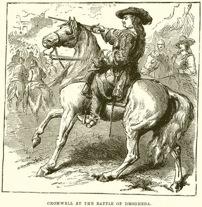 Cromwell i slaget ved Drogheda av English School