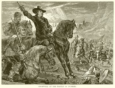 Cromwell i slaget ved Dunbar av English School