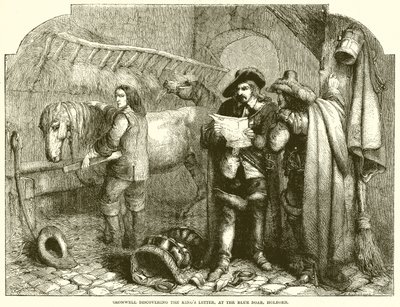 Cromwell oppdager Kings Letter, på Blue Boar, Holborn av English School