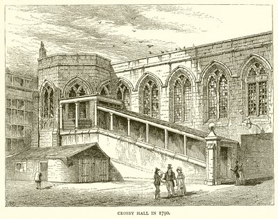 Crosby Hall i 1790 av English School