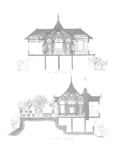 Tverrsnitt av sommerhuset til Buckingham Palace, fra 