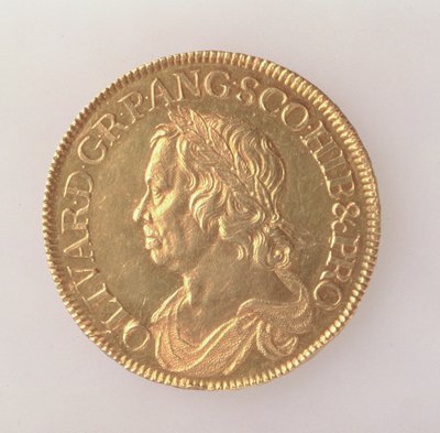 Krone til Oliver Cromwell (1599-1658), London Mint, 1658 (forside) (gull) (for bakside se 168064) av English School