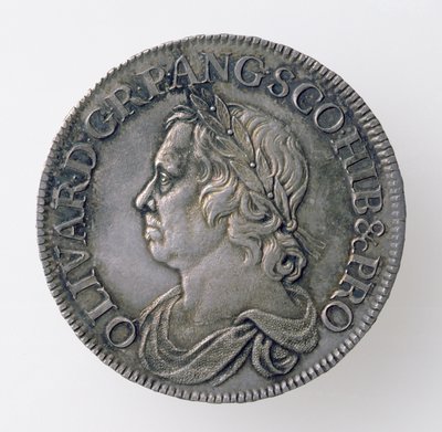 Oliver Cromwells krone (1599-1658), London Mint, 1658 (forside) (sølv) (for bakside se 168062) av English School