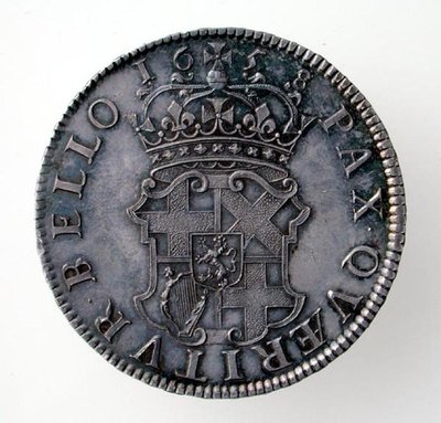 Oliver Cromwells krone (1599-1658), London Mint, 1658 (revers) (sølv) (for forside se 168061) av English School