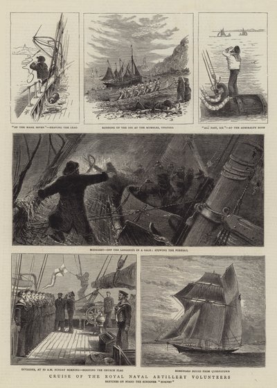 Cruise av Royal Naval Artillery Volunteers (gravering) av English School