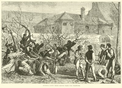 Hogge trær rundt Paris for ved, oktober 1870 av English School
