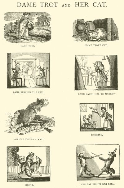 Dame Trot And Her Cat (tresnitt) av English School