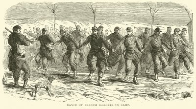 Dans av franske soldater i leir, november 1870 av English School