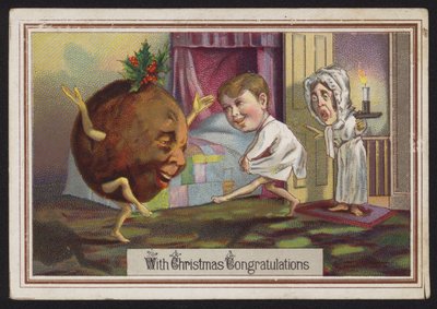 Dansende julepudding (chromolitho) av English School