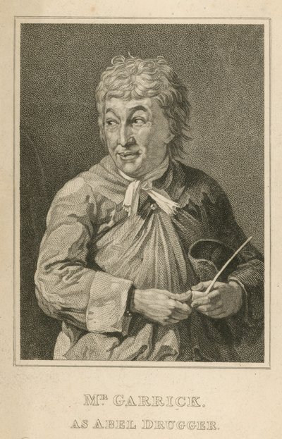 David Garrick, skuespiller, som Abel Drugger av English School