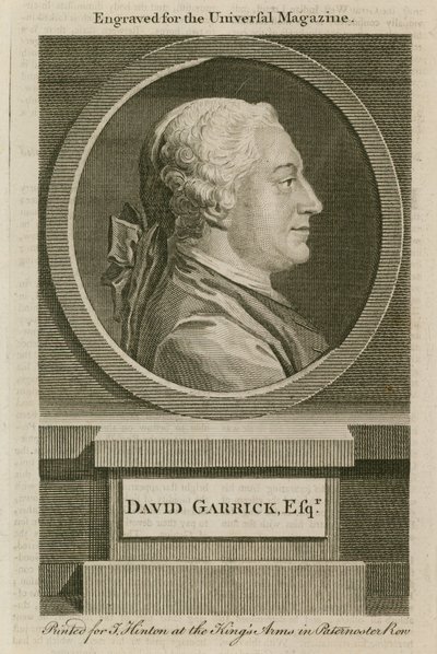 David Garrick, gravert for Universal Magazine av English School